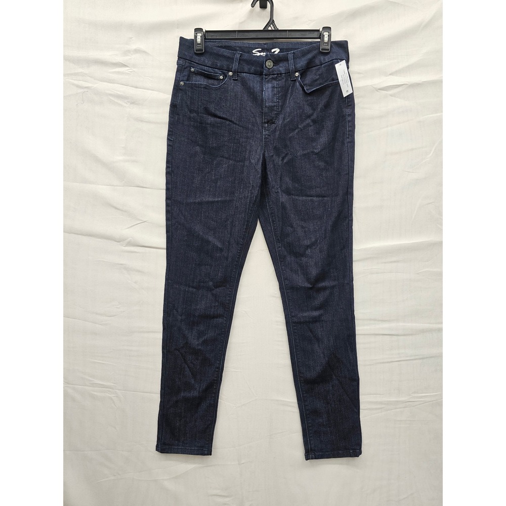 Seven7 Womens Skinny High Rise Jeans Blue Cotton Blend Casual Size 12
